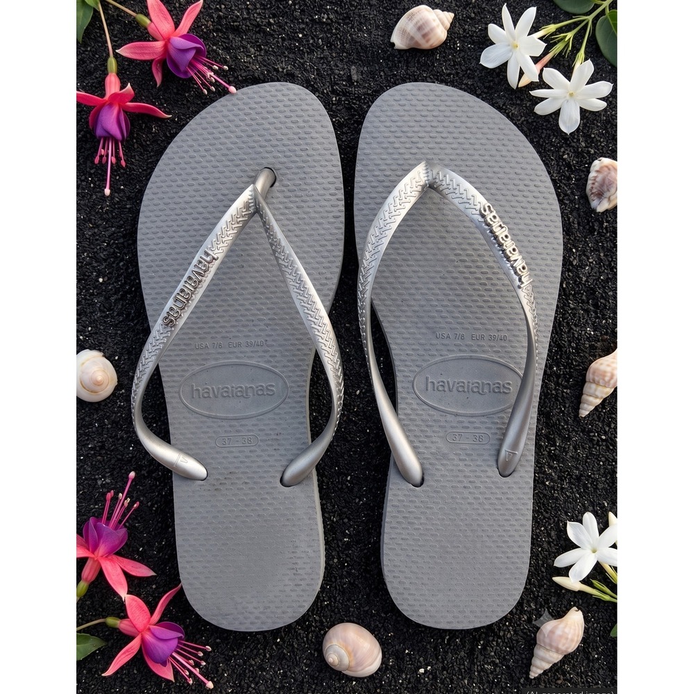 LAST PAIR! W's 7/8 | Havaianas Slim Metallic Logo flip flops sandals | SLIM0027